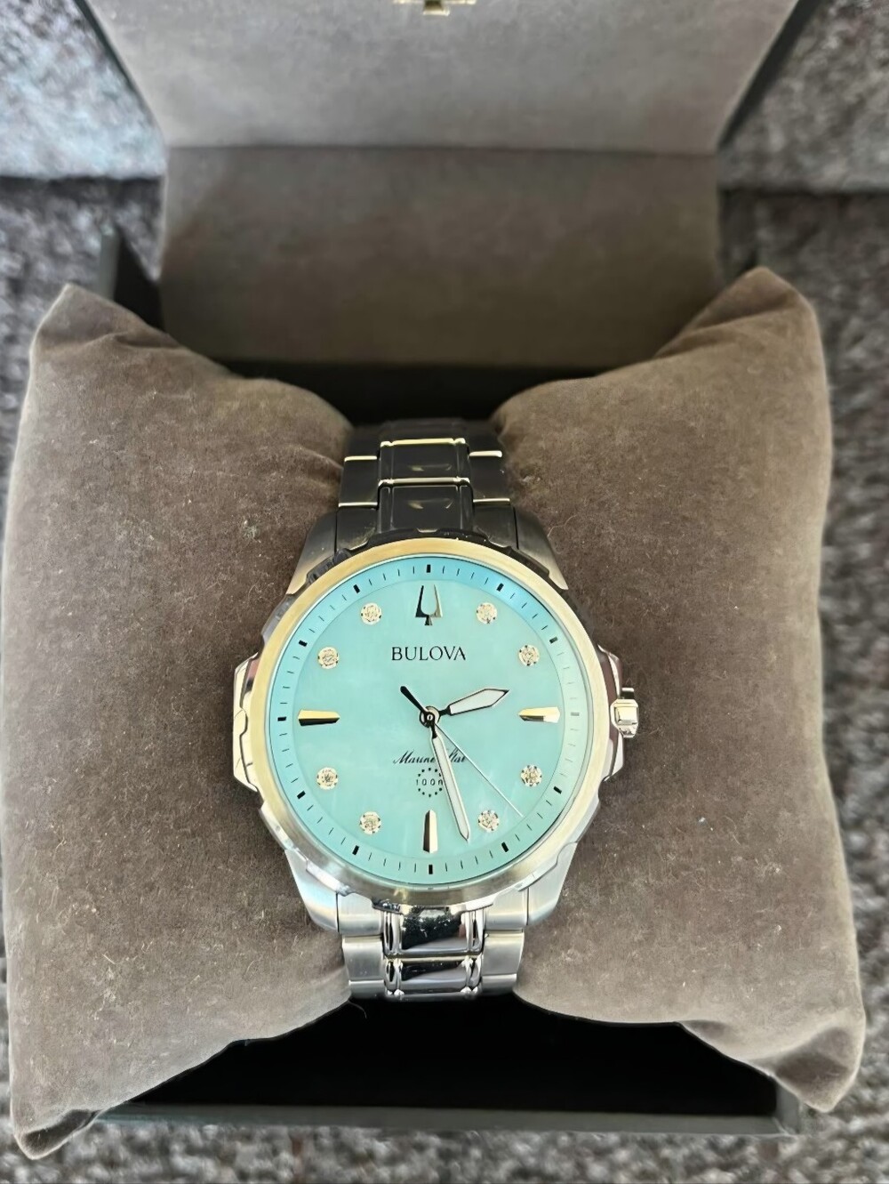 Bulova Women’s Marine Star Stainless Steel & Diamond Watch (96P248) w/ Box